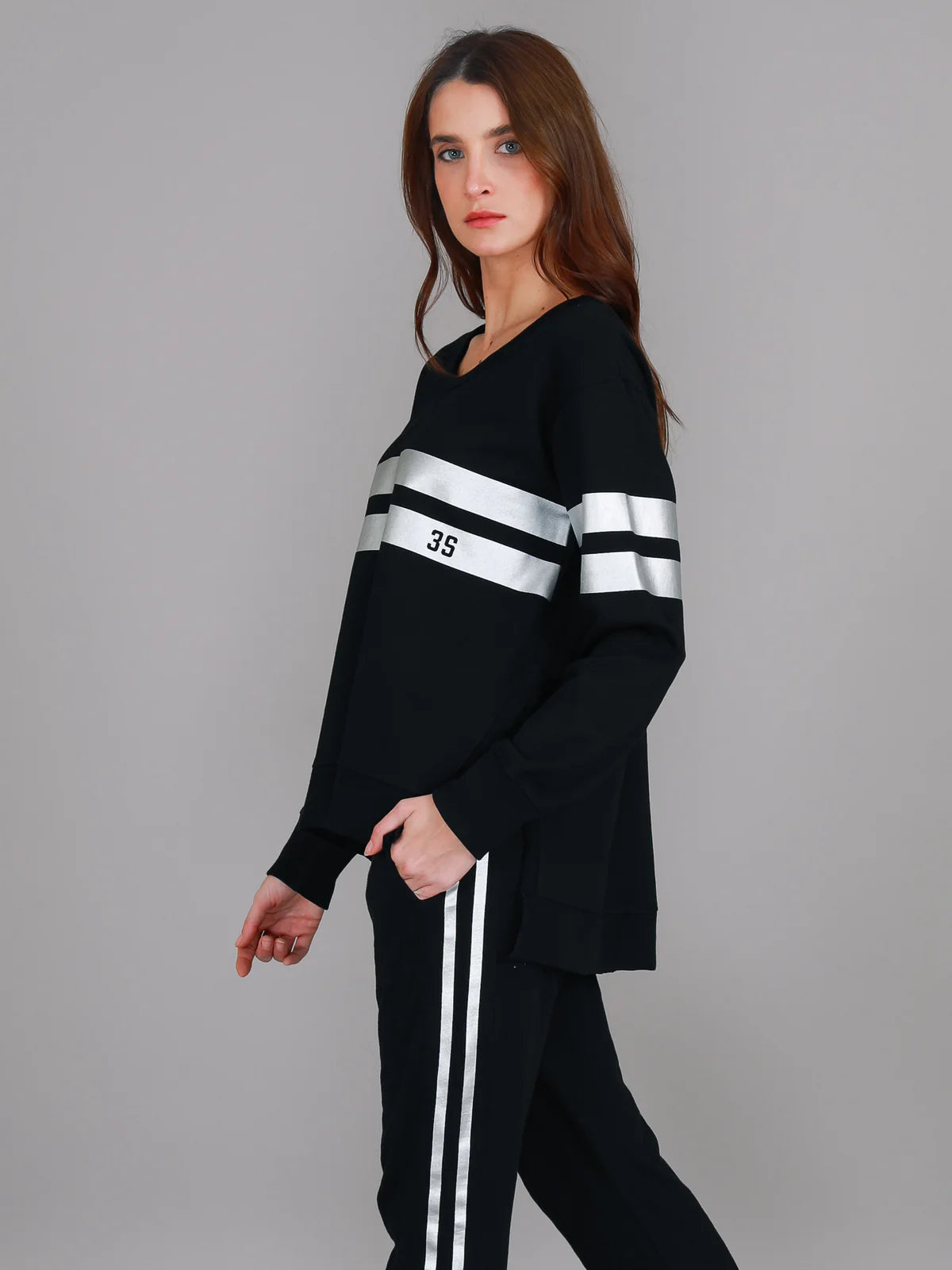 Theresa Metallic Stripe Jumper