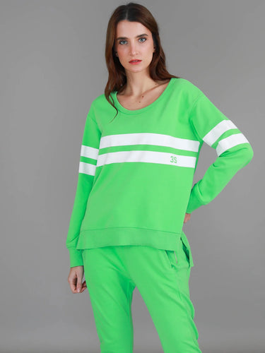 Theresa Stripe Jumper - Apple Green