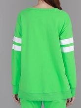 3rd Story Apple Green Jumper, Theresa Green. Jumper White Stripes