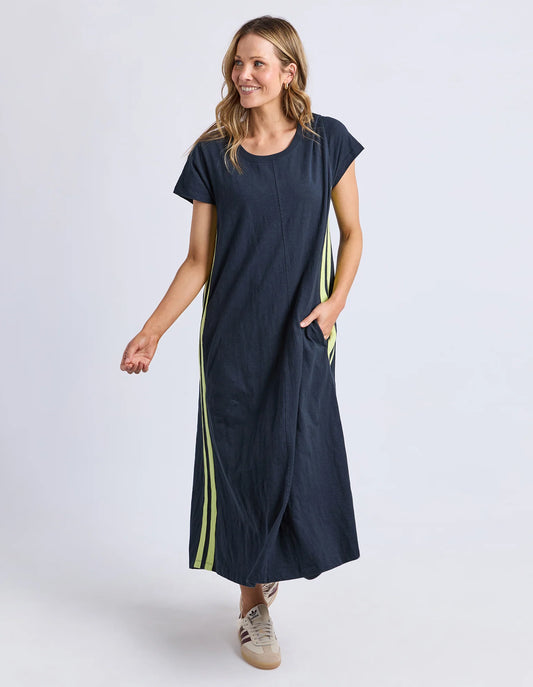 Recovery Dress - Navy & Neon Lemon