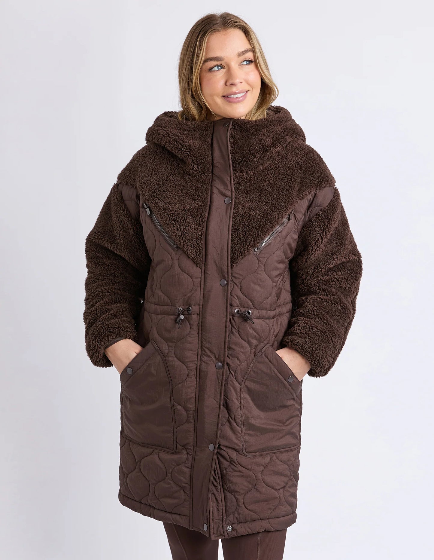 Annabella Longline Anorak - Coffee Bean