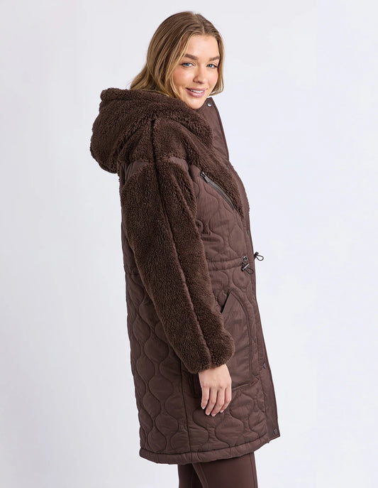 Annabella Longline Anorak - Coffee Bean