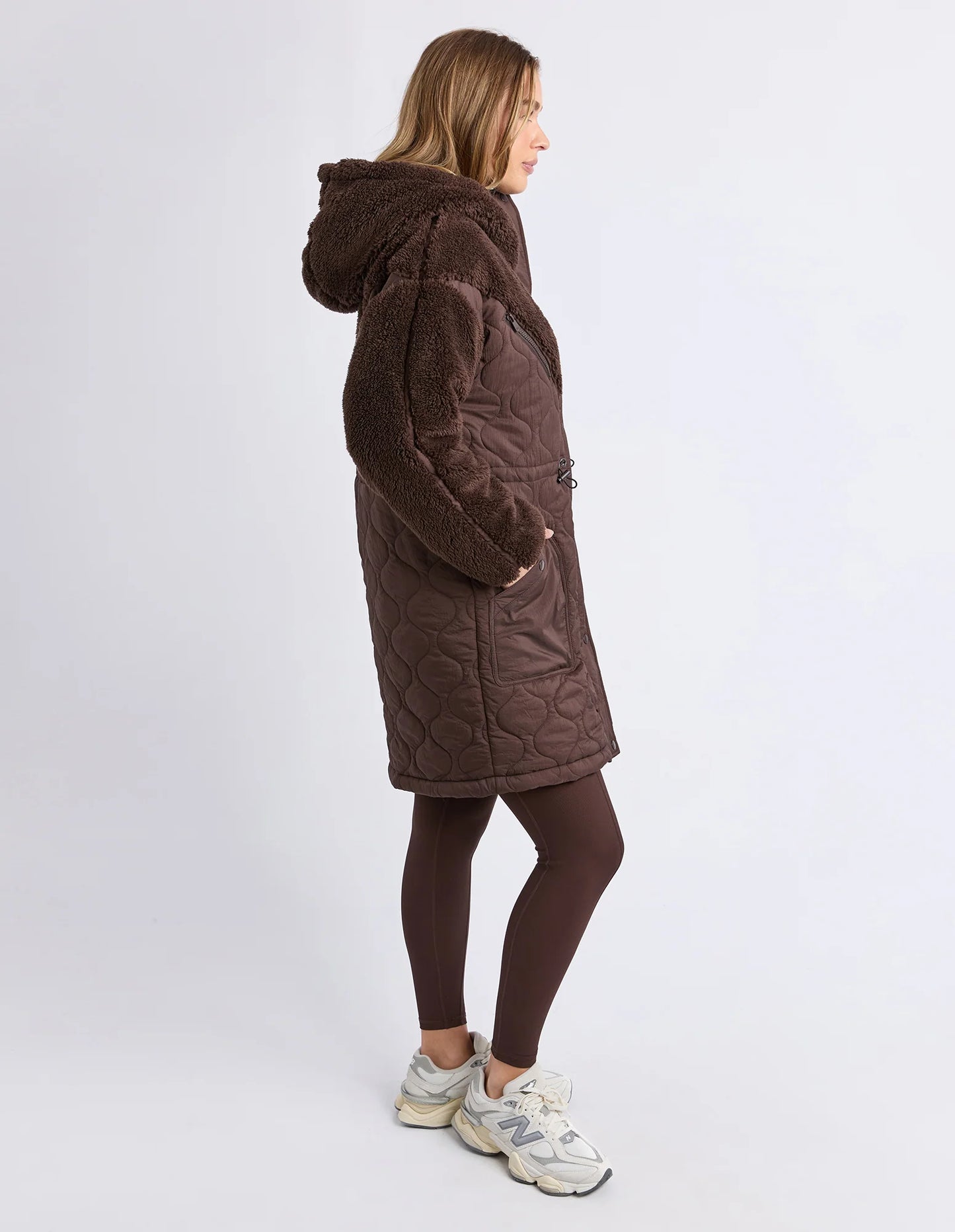 Annabella Longline Anorak - Coffee Bean