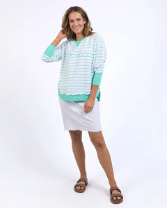 Simplified Crew - Neon Mint Stripe