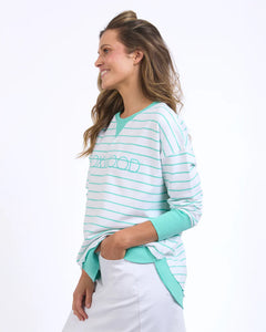 Simplified Crew - Neon Mint Stripe