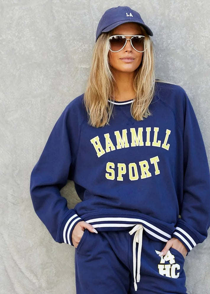 Hammill sports Sweater Blue with yellow