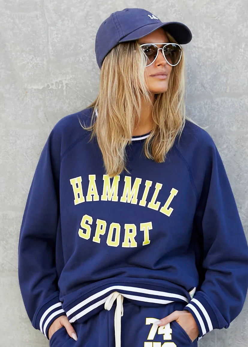 Hammill sports Sweater Blue with yellow