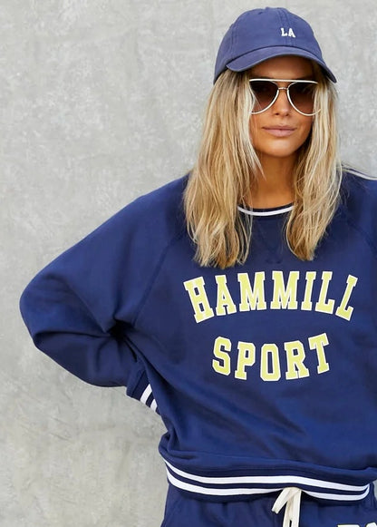 Hammill sports Sweater Blue with yellow