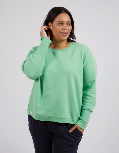 Elm long Sleeve Divine Cosy Crew Sweater, Green Elm jumper, Elm Stockists, Elm long Sleeve Divine Cosy Crew Sweater, Green Elm jumper, Elm Stockist, Elm Plus size stockist