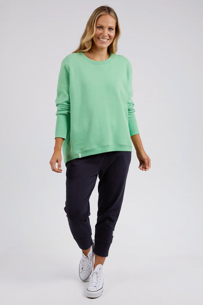 Elm long Sleeve Divine Cosy Crew Sweater, Green Elm jumper, Elm Stockits