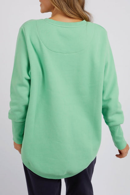 Elm long Sleeve Divine Cosy Crew Sweater, Green Elm jumper, Elm Stockits