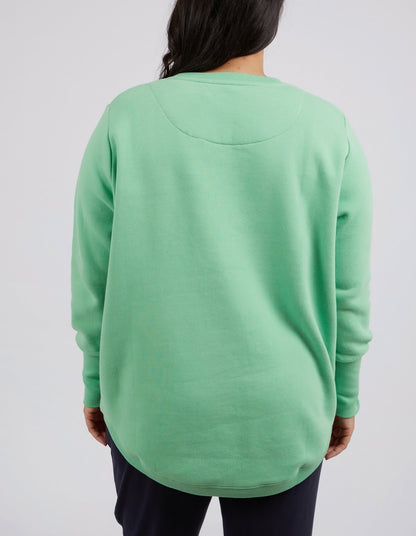 Elm long Sleeve Divine Cosy Crew Sweater, Green Elm jumper, Elm Stockist, Elm long Sleeve Divine Cosy Crew Sweater, Green Elm jumper, Elm Stockist, Elm Plus size stockist