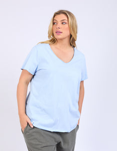 Elm Light Blue V Tee Pima V Tee Dream Blue plus size