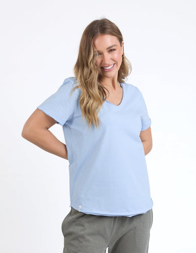 Elm Light Blue V Tee Pima V Tee Dream Blue