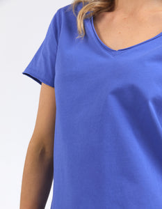 Elm V Tee Elm Pima V Tee Royal Blue plus size elm tee