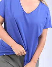 Elm V Tee Elm Pima V Tee Royal Blue plus size elm tee