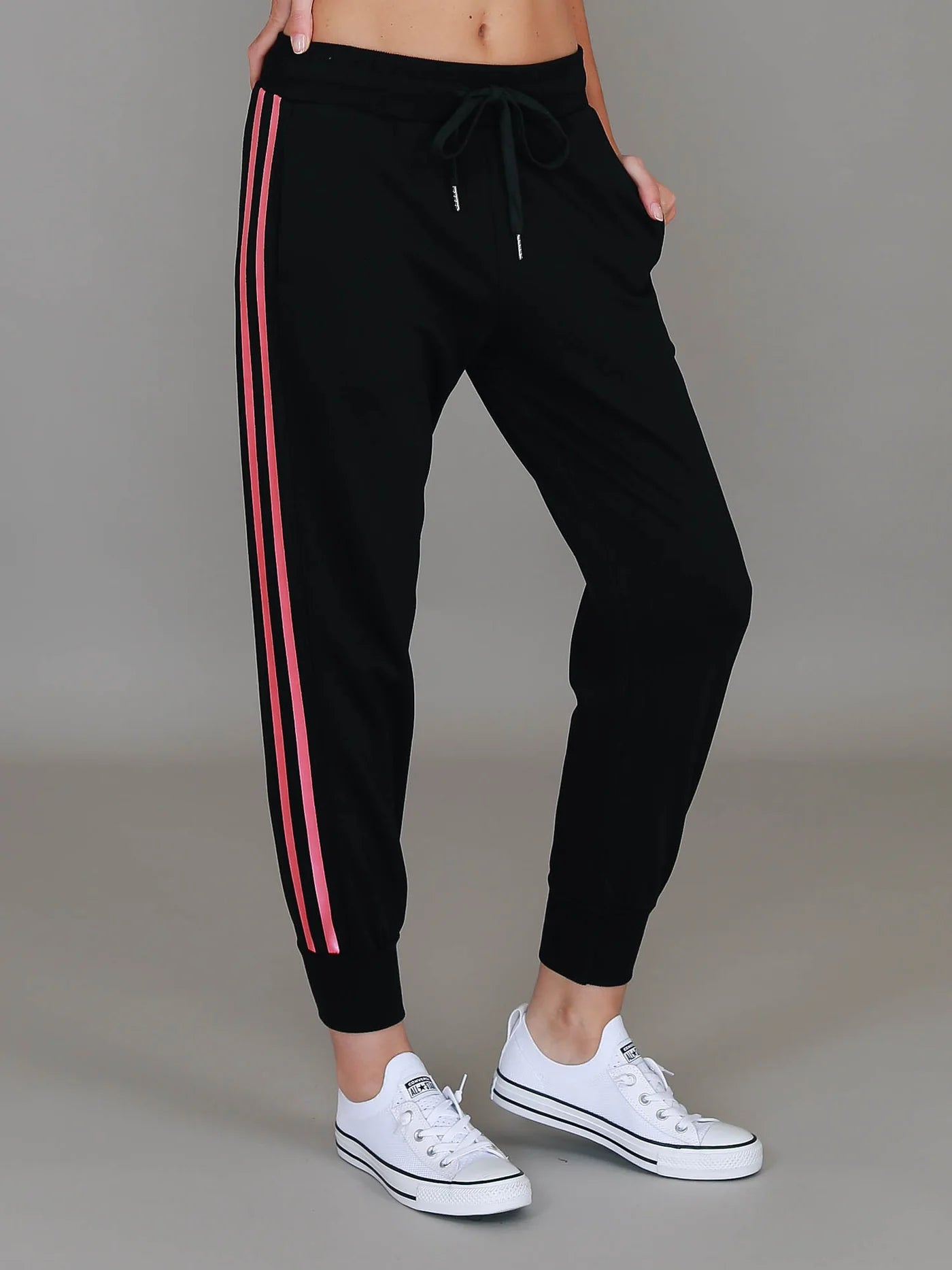 Gabby Metallic Stripe Track Pant