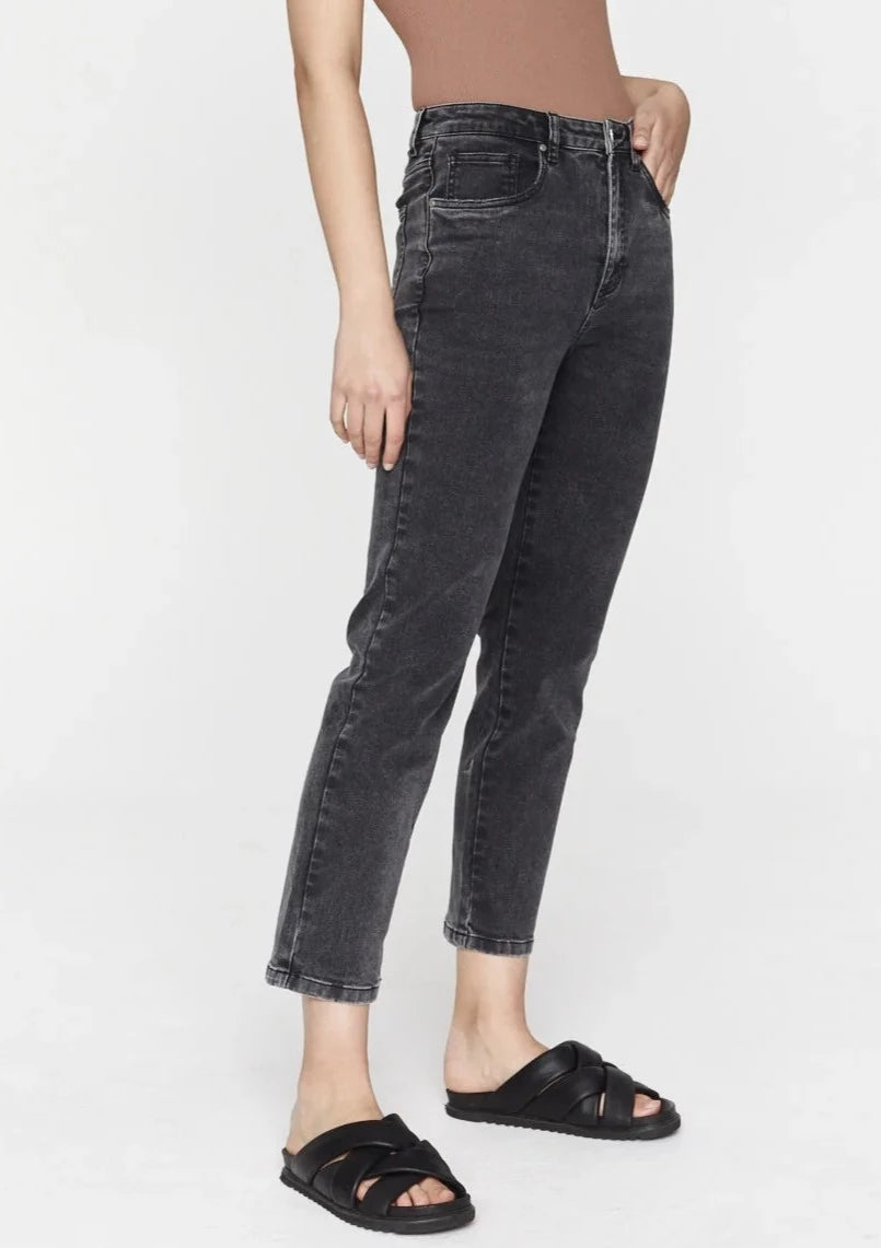 BASIC STATE SAINT ROSE NOELLE JEANS - CHARCOAL SHOP NOELLE DARK GREY JEANS SAINT ROSE STOCKISTS SAINT ROSE WEBSITE BUY SAINT ROSE NOELLE JEANS ONLINE