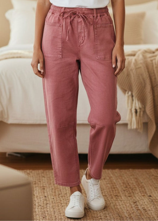 Womens Billy Barrel Leg Jeans Red 