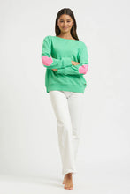 Classic Cotton Sweater - Green / Pink