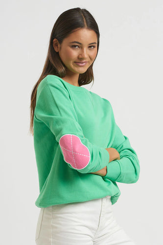 Classic Cotton Sweater - Green / Pink