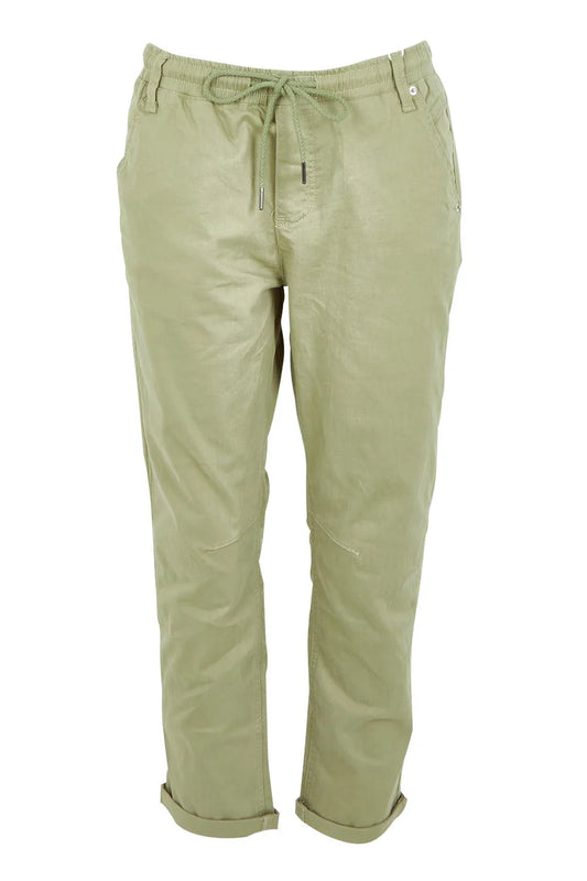 Khaki Womens cotton pants 