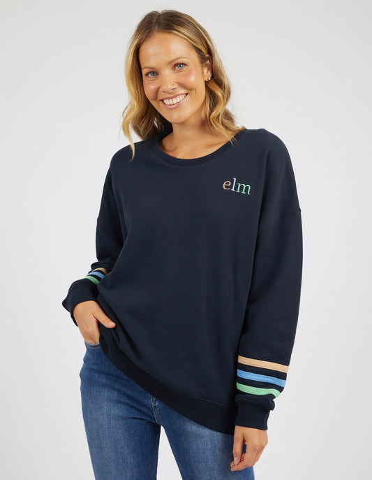 Elm Intersect Crew Dark Blue, Elm Intersect Jumper Navy, Elm Intersect Jumper Dark Sapphire, Elm Stockists