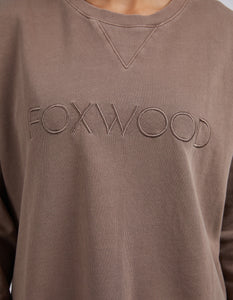Shop Foxwood Simplified Crew, Foxwood Simplified Jumper, Foxwood Chocolate Brown Sweater, Foxwood Stockists