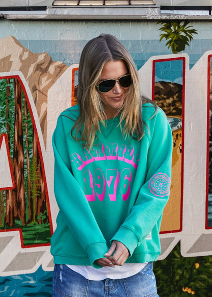 Vintage Wash 76 Sweater - Washed Green