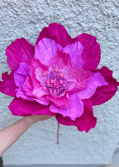 Large Poppy Paper Flower - Bright Pink