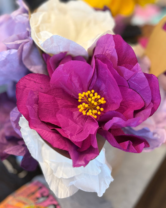 Sakura Paper Flower - Magenta with Yellow