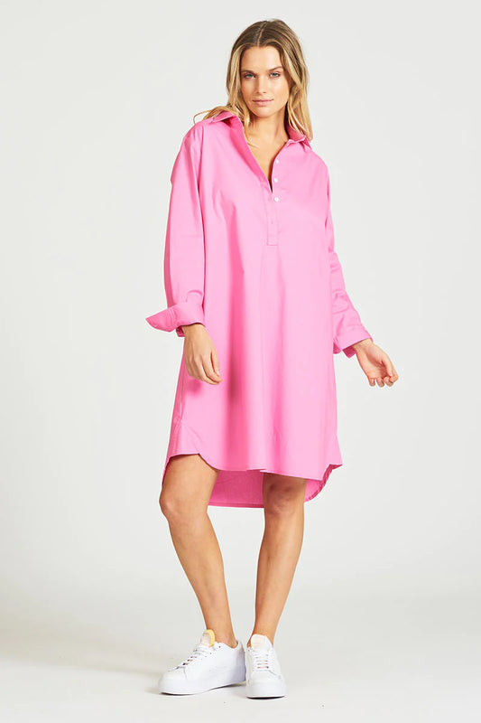 Shop Popover Shirt dress, Buy Pink Popover Shirt Dress, Shop Shirty Pink Oversized shirt Dress, Buy Womens pink Shirt Dress, Shirty Stockist, Shirty Australian Stockists, Shirty Melbourne Stockist, Shirty Pink Shirt Dress