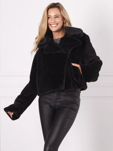 Heidi Faux Fur Jacket - Black