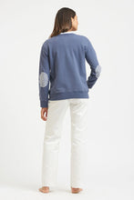 Frayed Anchor Cotton Sweatshirt - Blue