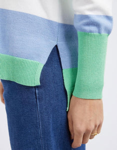 Hallie Knit Sweater - Meadow Hydrangea & Pearl Stripe