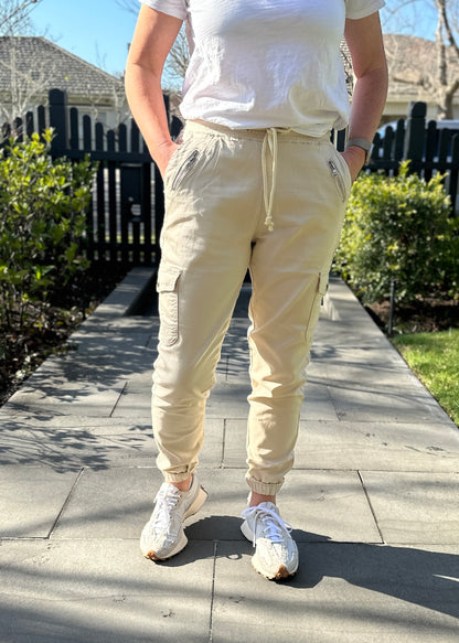 Plus Size || Joey Joggers - Beige