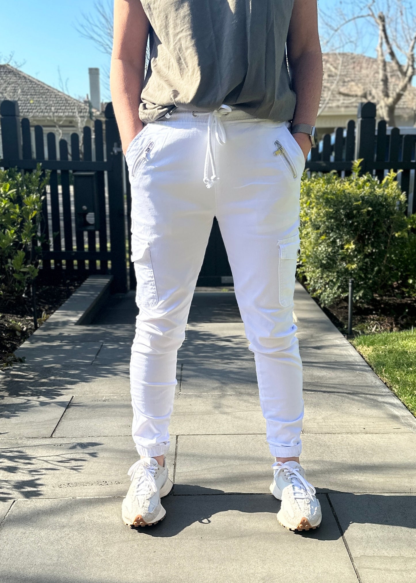 Plus Size || Joey Joggers - White