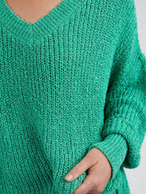 Elm Rachele Knit Green, Rachele Elm Knit Basic State, green elm V Neck Jumper