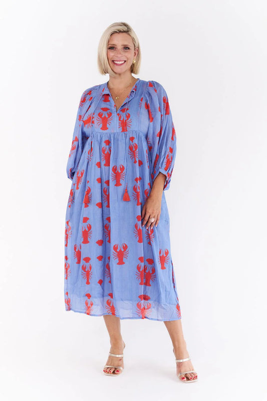 Lobster Midi Dress - Blue