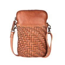 Roseberry Woven Leather Crossbody Phone Bag