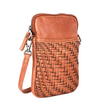 Roseberry Woven Leather Crossbody Phone Bag