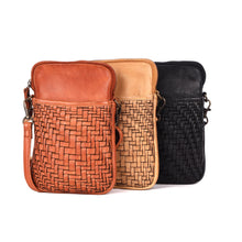 Roseberry Woven Leather Crossbody Phone Bag