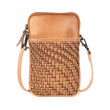 Roseberry Woven Leather Crossbody Phone Bag