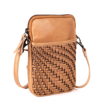 Roseberry Woven Leather Crossbody Phone Bag