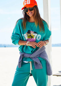 Vintage Beach Sweater - Jade Green