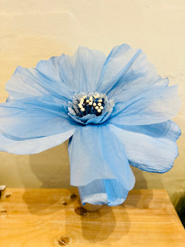 paper flower moonlight baby blue