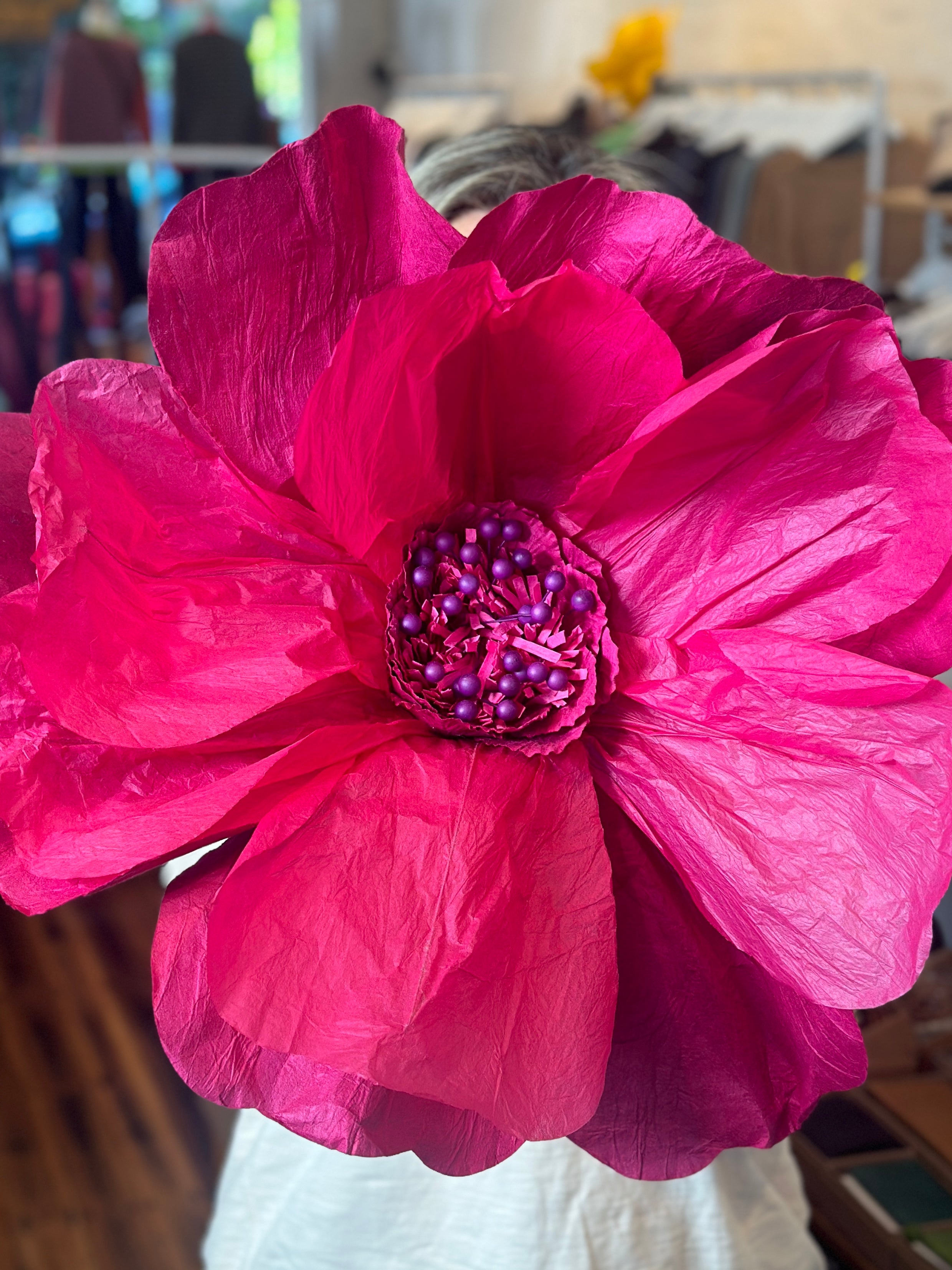 Colourful Paper Flowers Moonlight Flower Large Magenta Pink Colourful paper flowers moonlight flower large magenta pink