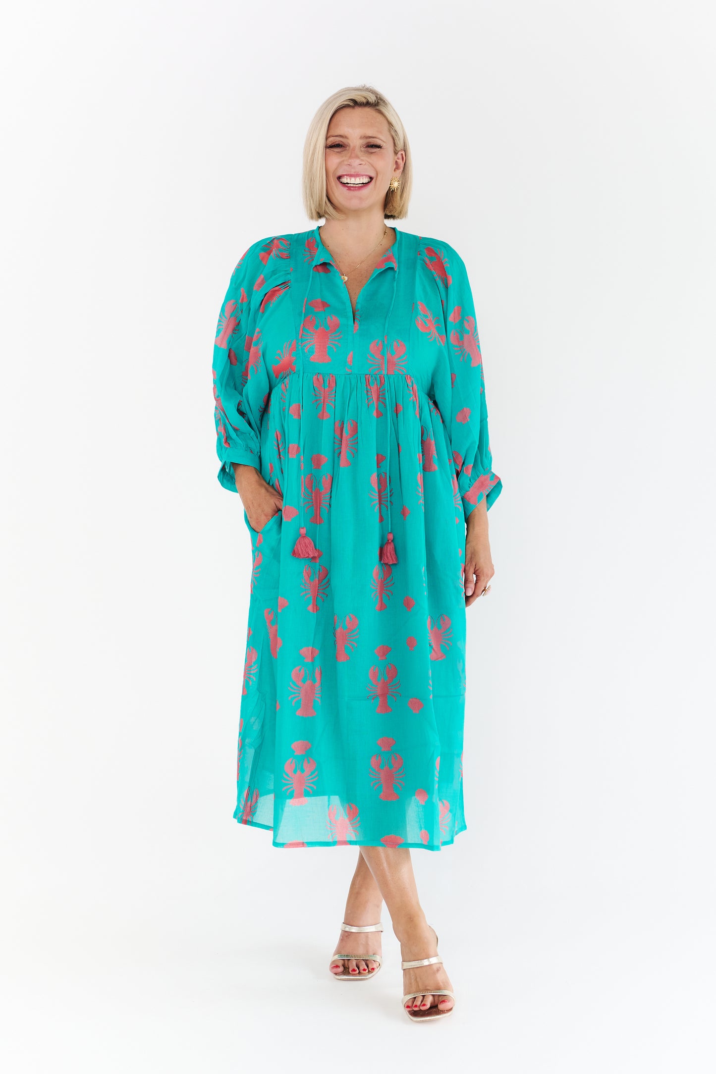 Lobster Midi Dress - Teal
