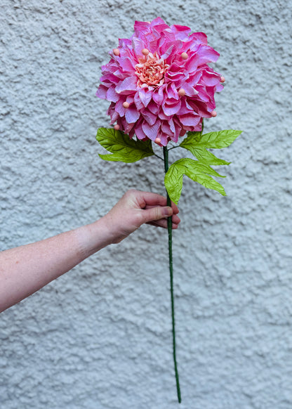 Dahlia Paper Flower - Soft Pink