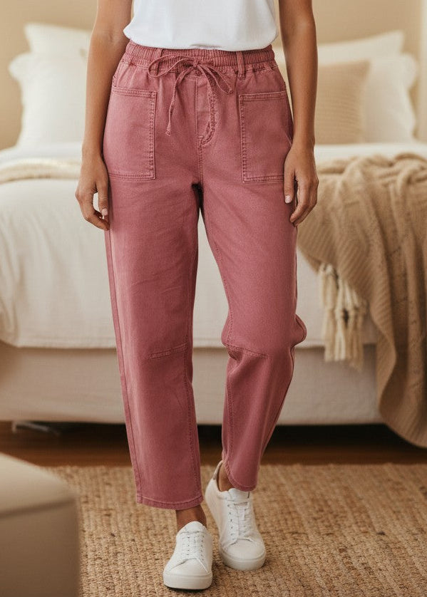 Womens Billy Barrel Leg Jeans Red
 